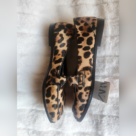 Zara animal print/ leopard loafers size size 5 new - Picture 2 of 6